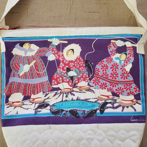 Handmade Purse Native Women Ice Fishing - Picture 1 of 8